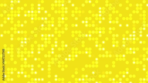 Blinking circles light on yellow background with shining yellow circles. Perfect for abstract backgrounds, technology concepts, or futuristic designs.