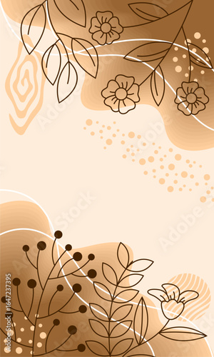 hand draw floral line in soft background
