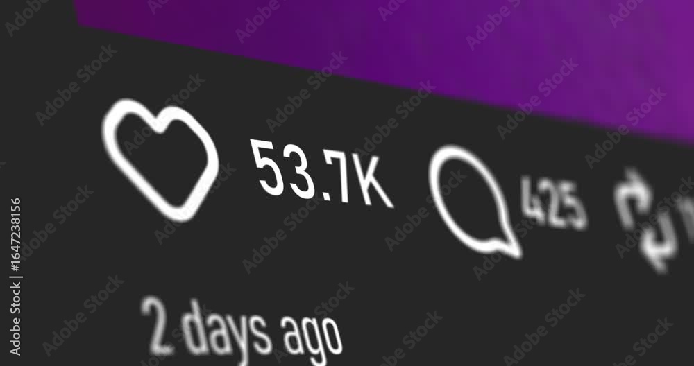 Hit like on post in social network on smartphone screen, animation of ...