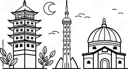 Iconic global landmarks collection capturing diverse architectural styles and cultural heritage for travel inspiration