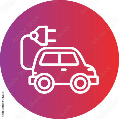 Electric Vehicle vector style icon