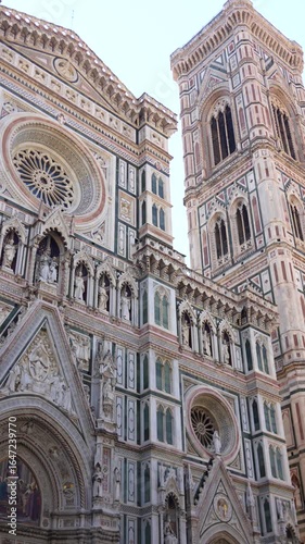 Santa Maria del Fiore Facade and Giottos Campanile Vertical