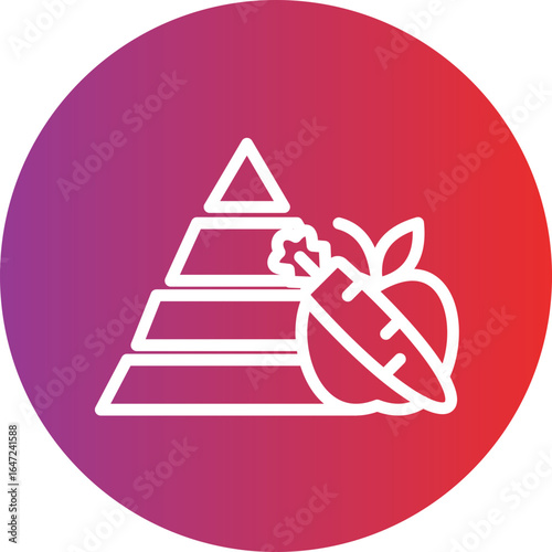 Food Pyramid Vector Style Icon