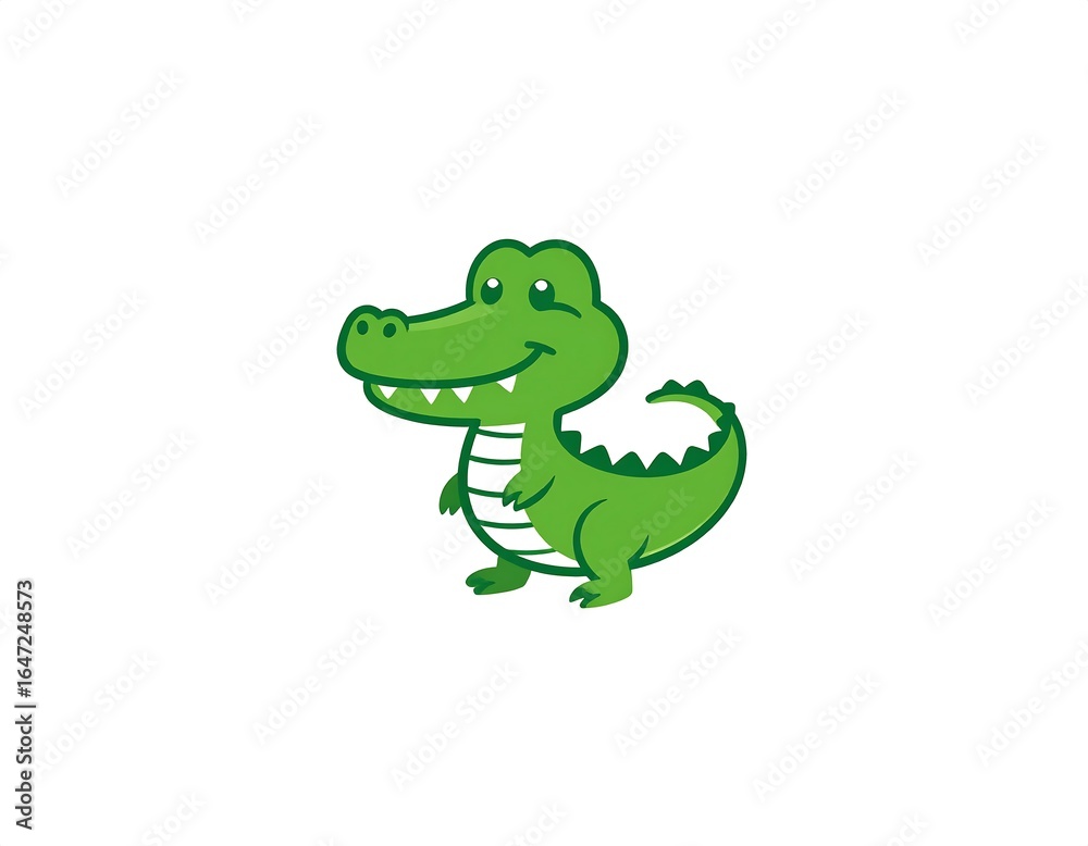 Fototapeta premium Happy Cartoon Crocodile Illustration.