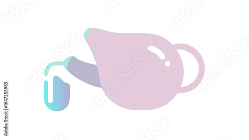 Illustration of a pouring pitcher with liquid for kitchenware and beverage related design projects use