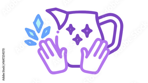 Cleaning service for home sparkling clean with hands washing and sanitizing the pitcher icon