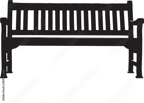 Wooden bench isolated on white background for sitting and outdoor use