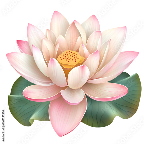 Elegant lotus flower illustration with soft pink petals perfect for wellness, meditation, and spa branding, conveying peace and tranquility