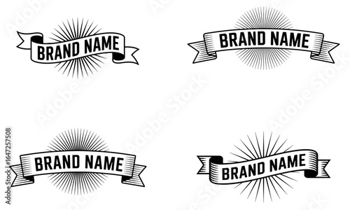 Brand name ribbon logo icons for business and product design