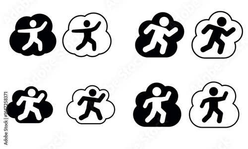 Person in smoke icon vector illustration for safety and hazard concept
