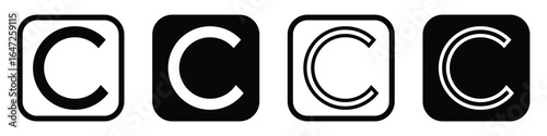 Copyright Symbol Icon Set – Intellectual Property Rights Vector Design.