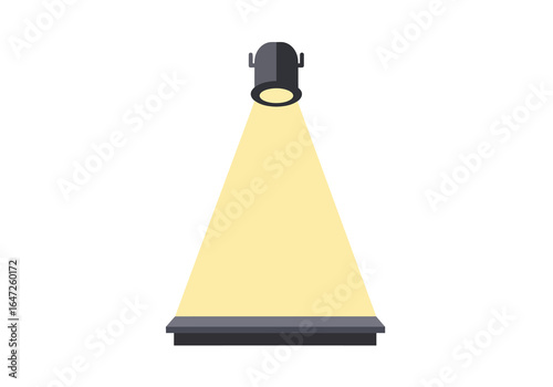 Spotlight illuminating a stage, creating a focused beam of light.