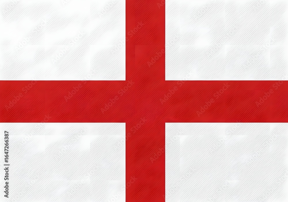 Obraz premium Textured England Flag with Red Cross on White Background