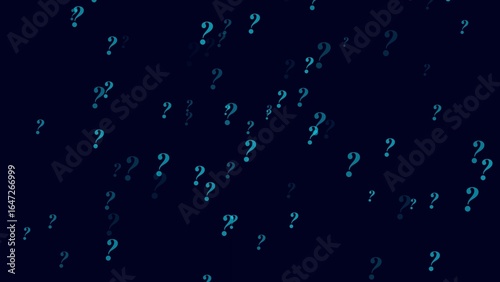 Wallpaper Mural Numerous Teal Question Marks Scattered on Dark Blue Background punctuation symbol Torontodigital.ca