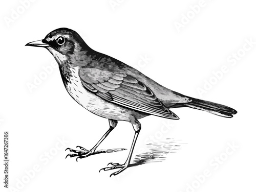 Antique illustration (1898): Oregon Robin

