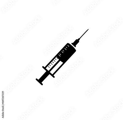 Simple Syringe Icon: Medical Injection Device