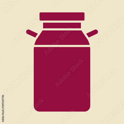 Milk can red trendy useful vector Illustration design lovely colorful background