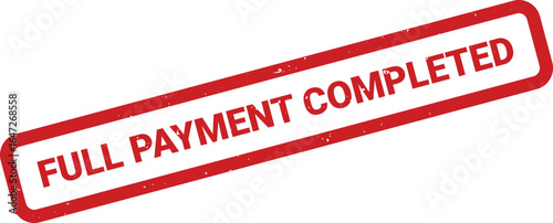 Red rubber stamp impression indicating full payment completed with textured edges