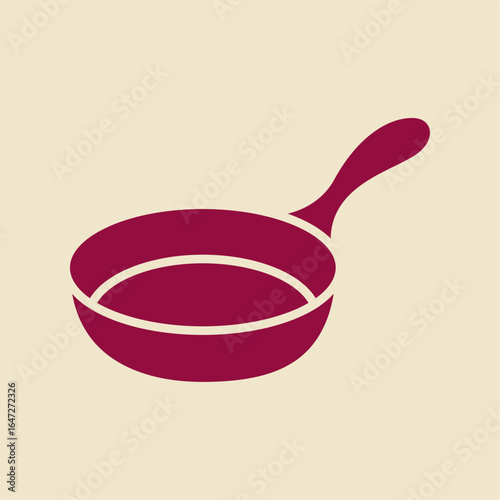 Frying pan red trendy useful vector Illustration design gorgeous colorful background