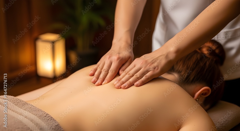 Obraz premium Back Massage at Spa | Relaxing Wellness Treatment for Women