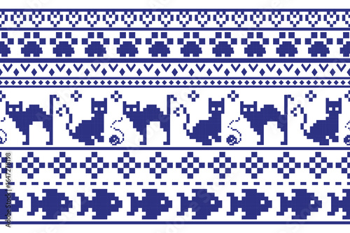 Various animal patterns in geometric shapes, decorated with horizontal seams, designed for backgrounds, decorations, fabrics, clothing.