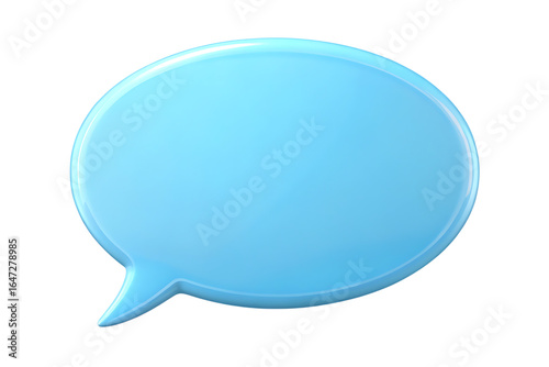 Light blue speech bubble isolated on a white background 