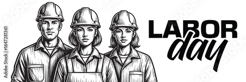 Labor Day Celebration Honoring Workers Hard Work Graphic Illustration of Construction silhouette