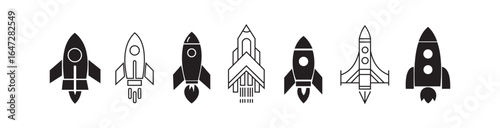 Rocket Icon Set – Startup, Space, Launch, Innovation Vector Design