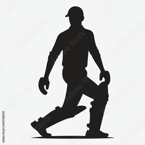silhouette of a professional cricket player. cricketer icon