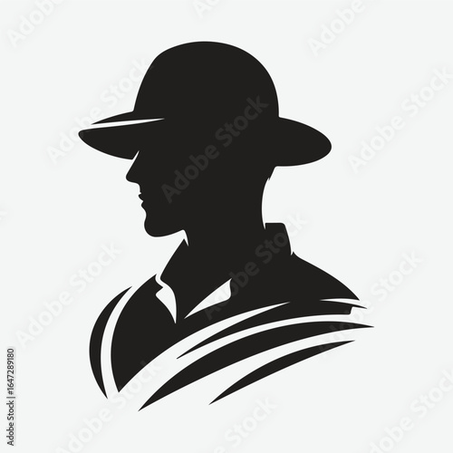 silhouette of a professional cricket player. cricketer icon