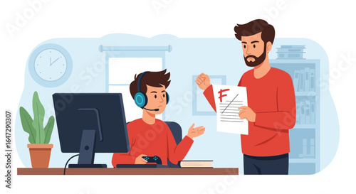 Parent Discussing with Stressed Teenager