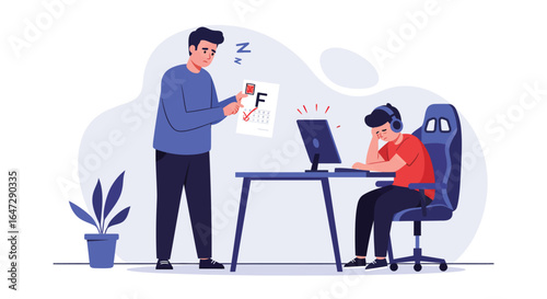 Parent Discussing with Stressed Teenager
