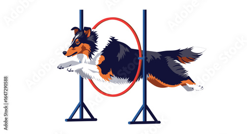 Dog Agility Jump Illustration
