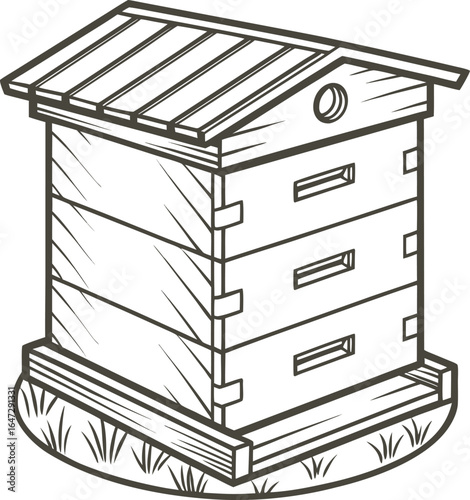 Vector illustration of a brown wooden cabinet with drawers, perfect for home interior design