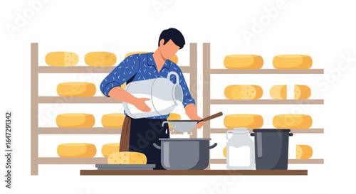 Cheese Making Process Illustration