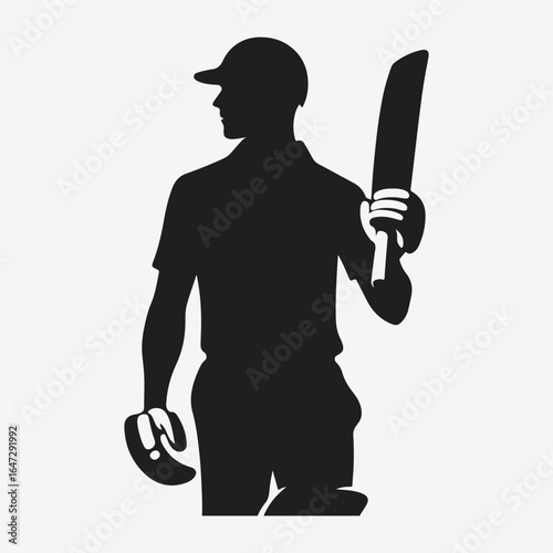 silhouette of a professional cricket player