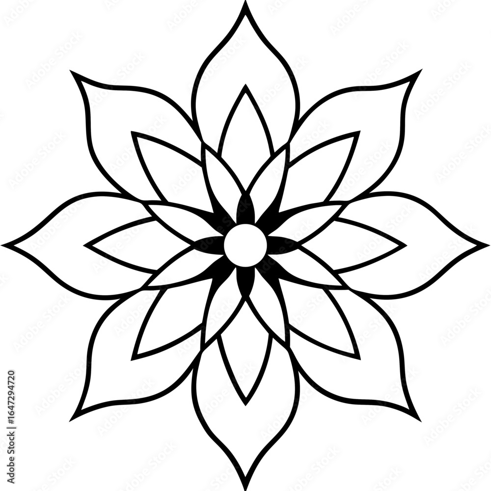 Fototapeta premium vector black and white flower
