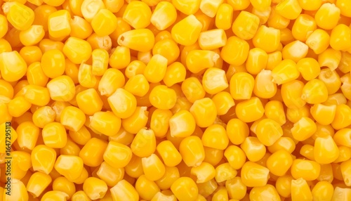 A Food Pattern of Corn Kernels, Emphasizing the Bright Yellow Color and Juicy Texture of the Healthy Vegetable