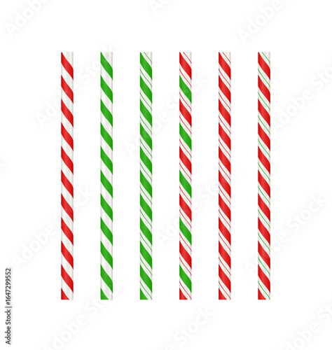 Realistic paper straw mock up template on isolated white background. Flexible bar liquid sucking accessories. Tubes for juice or soda. Vector