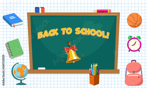 back to school and school supplies mini. File EPS 10