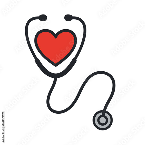 Stethoscope and Heart Illustration