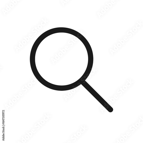 Minimal Search Magnifying Glass Vector Icon