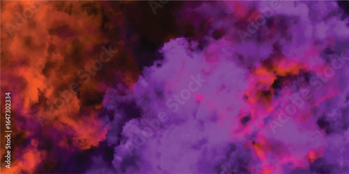 Abstract artistic blend of orange purple and pink hues creating a dreamlike smoky and cloudlike background composition