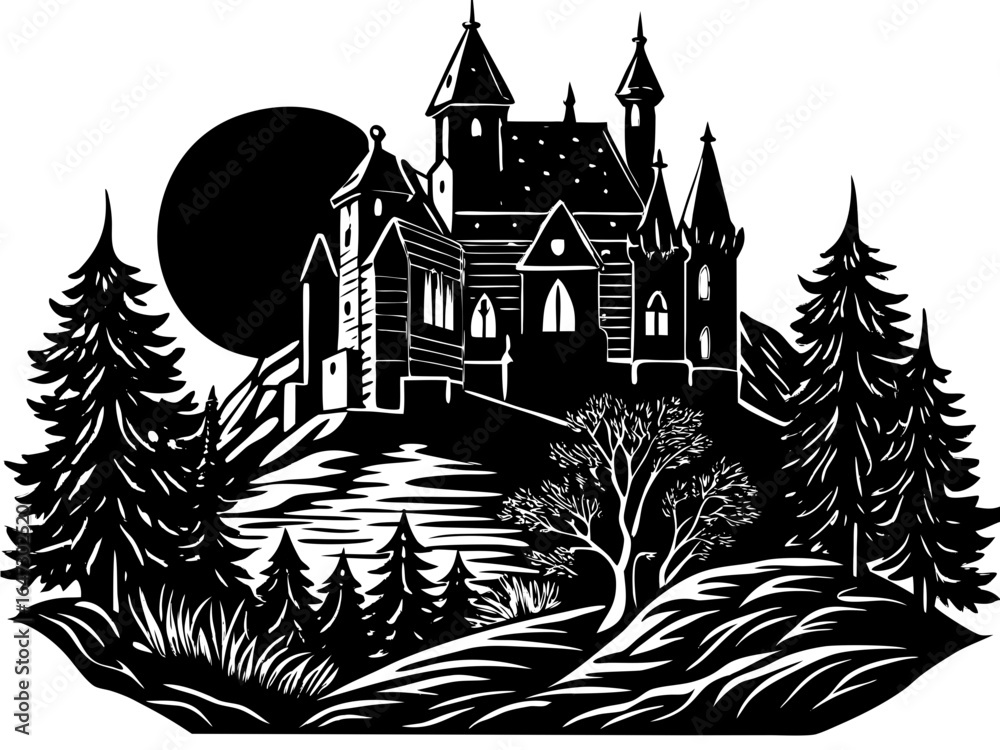Naklejka premium Castle Silhouette