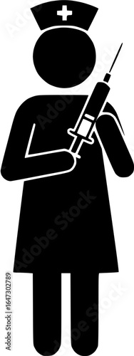 Nurse Administering Injection - Medical Symbol