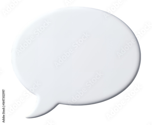 White Speech Bubble with Transparent Background, 3D Realism Graphic for Digital Media
