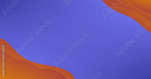 Purple Gradient Background with Orange Fluid Shapes Layer Copy Space Design