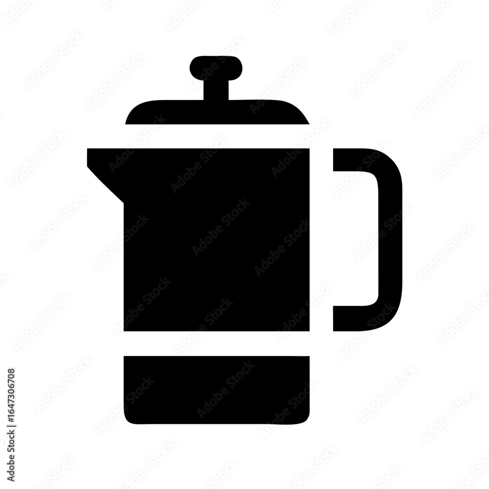 Obraz premium French press coffee maker, simple design. 