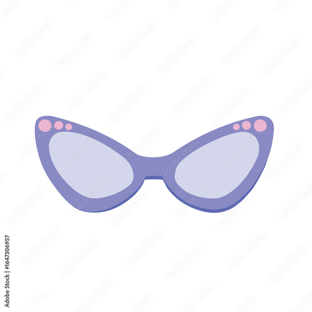 Fototapeta premium Funny sunglasses clipart flat design isolated on white background