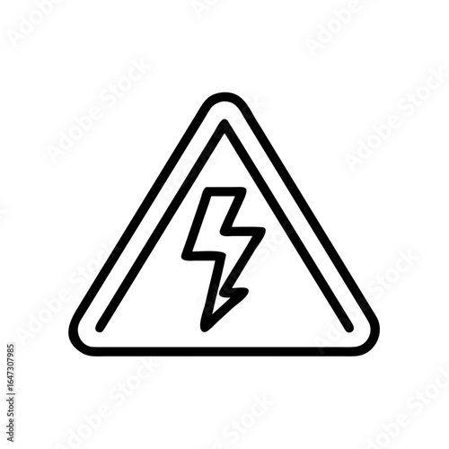 Warning sign, triangle, danger, electric shock.
